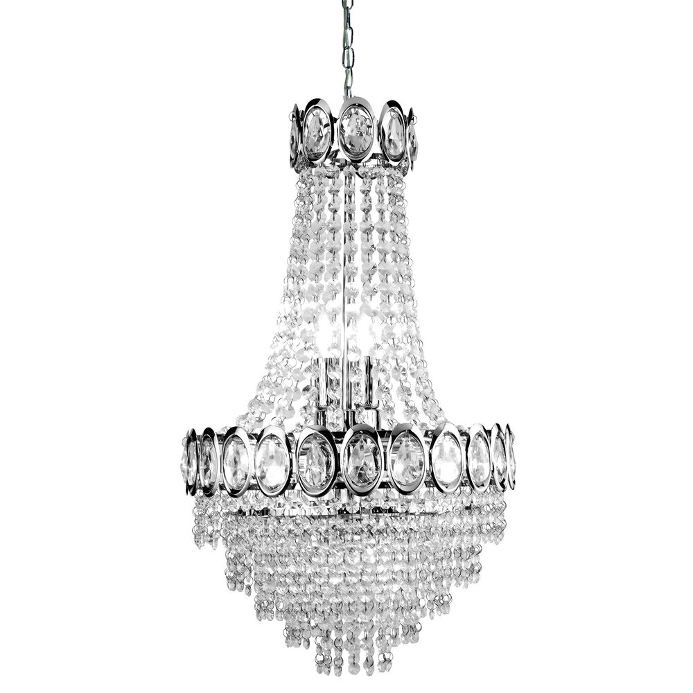 Searchlight Hanglamp Louis Phillipe 6 lichts Ø 40 cm chroom