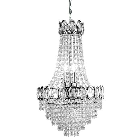 Searchlight Hanglamp Louis Phillipe 6 lichts Ø 40 cm chroom