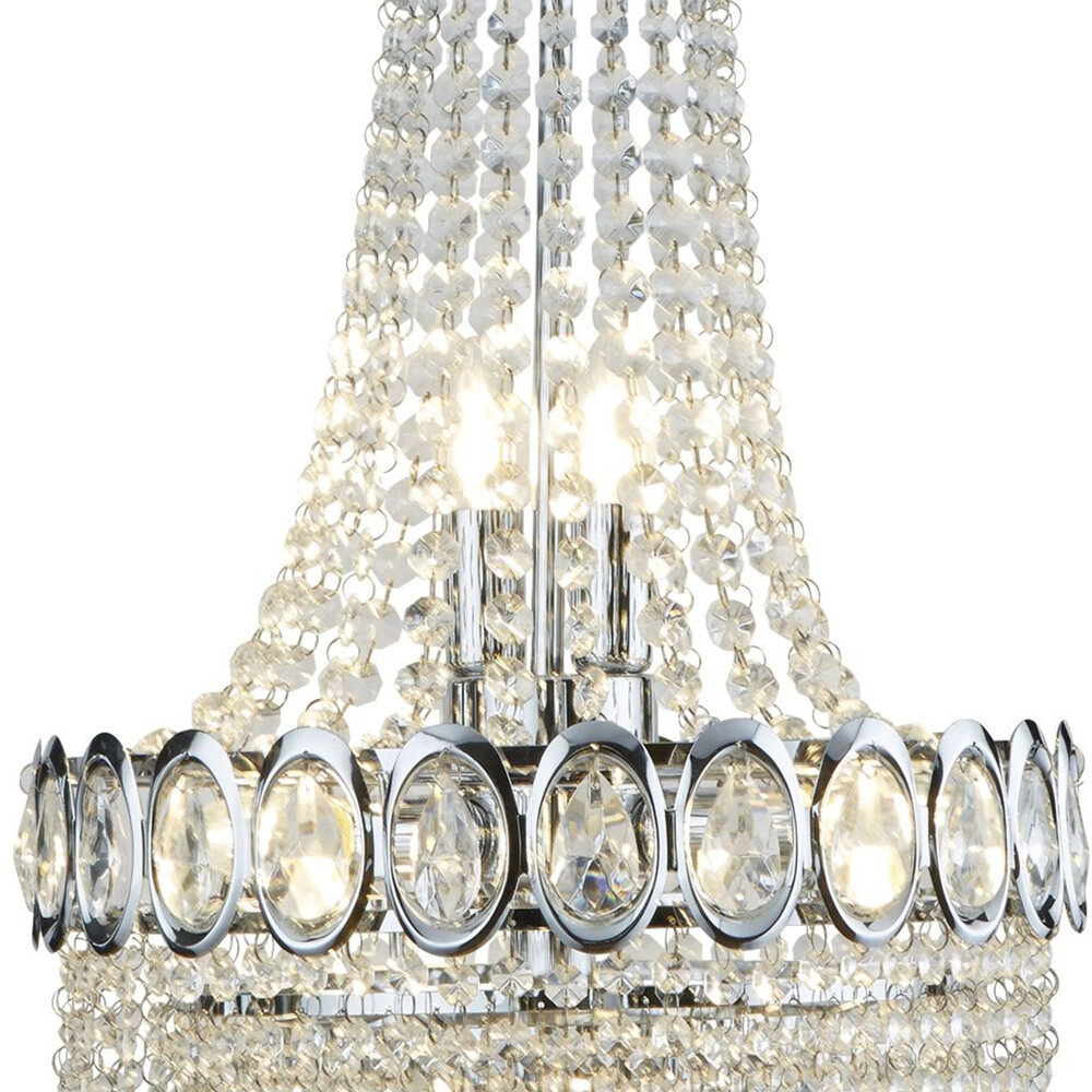 Searchlight Hanglamp Louis Phillipe 6 lichts Ø 40 cm chroom