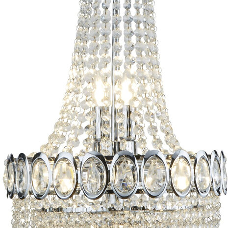 Searchlight Hanglamp Louis Phillipe 6 lichts Ø 40 cm chroom