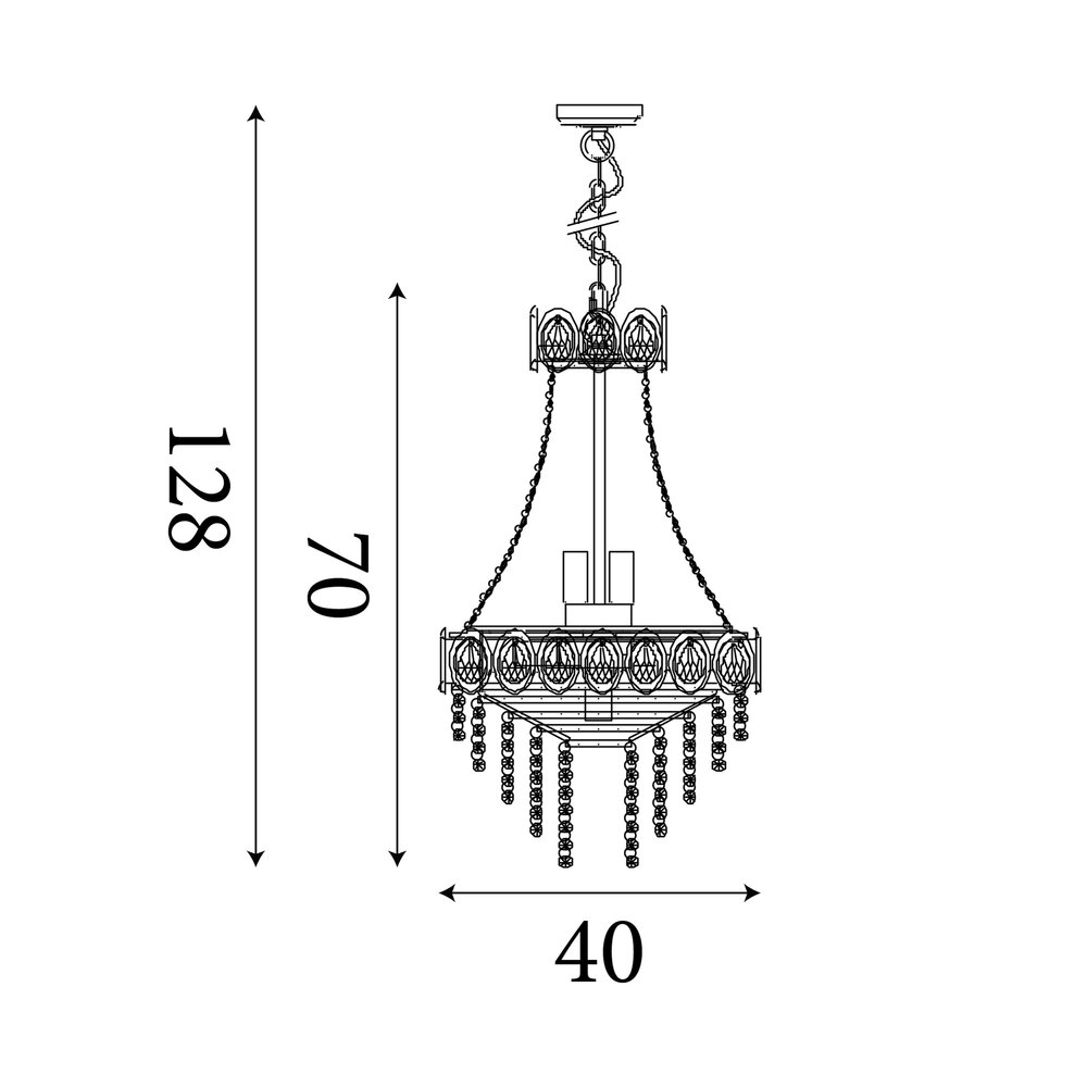 Searchlight Hanglamp Louis Phillipe 6 lichts Ø 40 cm chroom
