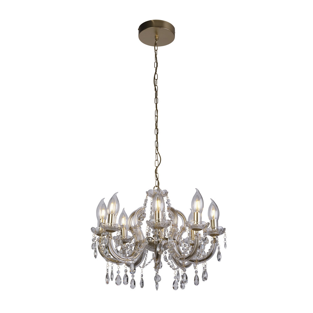 Searchlight Hanglamp Utah 8 lichts Ø 60 cm outdoor IP65 goud Searchlight Hanglamp Utah 8 lichts Ø 60 cm outdoor IP65 goud
