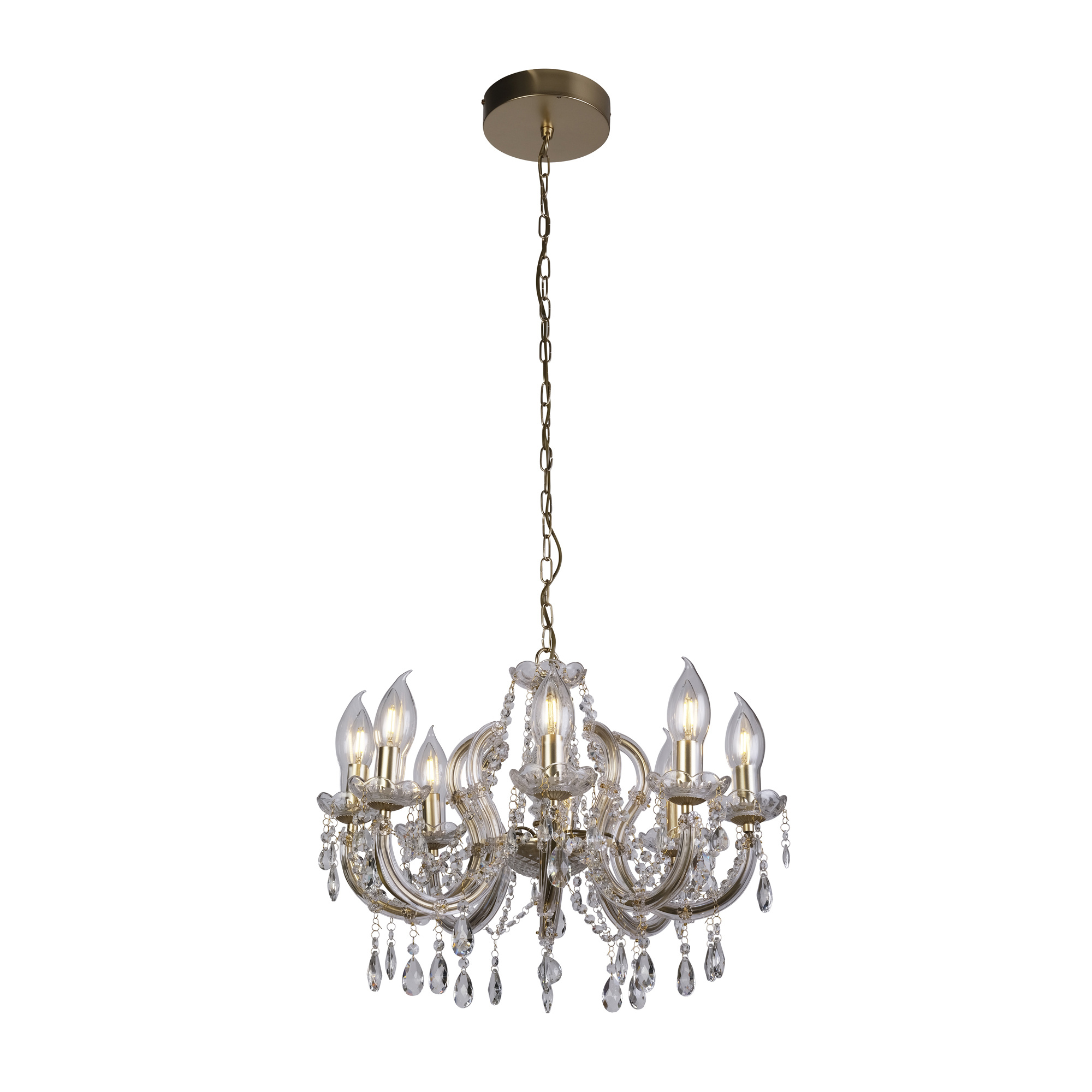 Searchlight Hanglamp Utah 8 lichts Ø 60 cm outdoor IP65 goud
