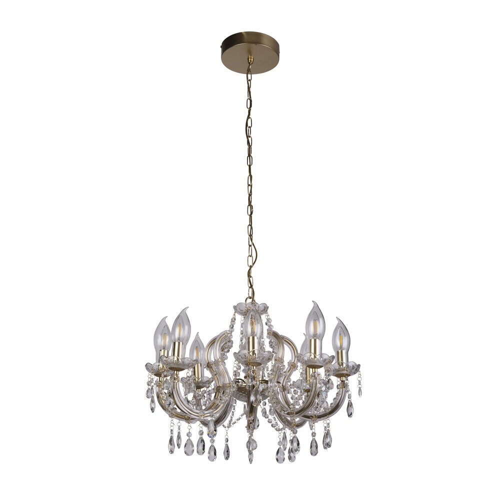 Searchlight Hanglamp Utah 8 lichts Ø 60 cm outdoor IP65 goud Searchlight Hanglamp Utah 8 lichts Ø 60 cm outdoor IP65 goud