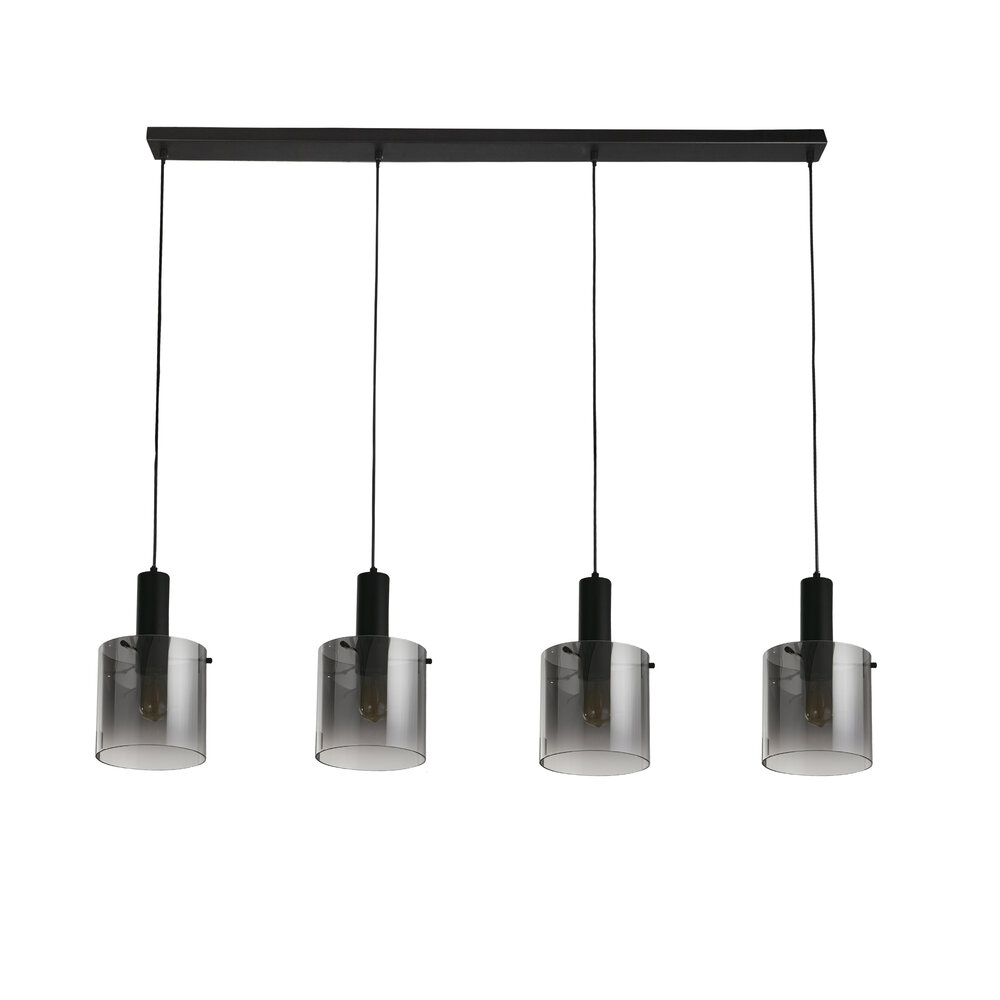 Searchlight Hanglamp Sweden 4 lichts L 142 cm zwart Searchlight Hanglamp Sweden 4 lichts L 142 cm zwart