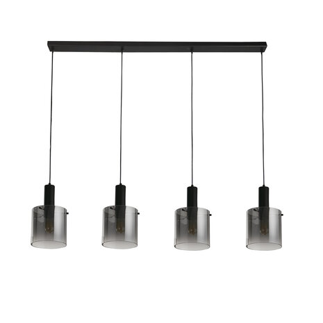 Searchlight Hanglamp Sweden 4 lichts L 142 cm zwart Searchlight Hanglamp Sweden 4 lichts L 142 cm zwart