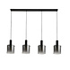 Searchlight Hanglamp Sweden 4 lichts L 142 cm zwart Searchlight Hanglamp Sweden 4 lichts L 142 cm zwart