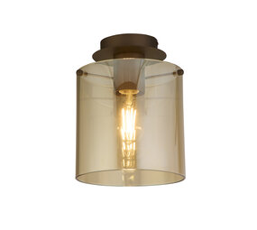 Searchlight Plafondlamp Sweden Ø 22 cm bruin Searchlight Plafondlamp Sweden Ø 22 cm bruin