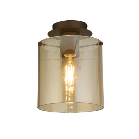 Searchlight Plafondlamp Sweden Ø 22 cm bruin Searchlight Plafondlamp Sweden Ø 22 cm bruin