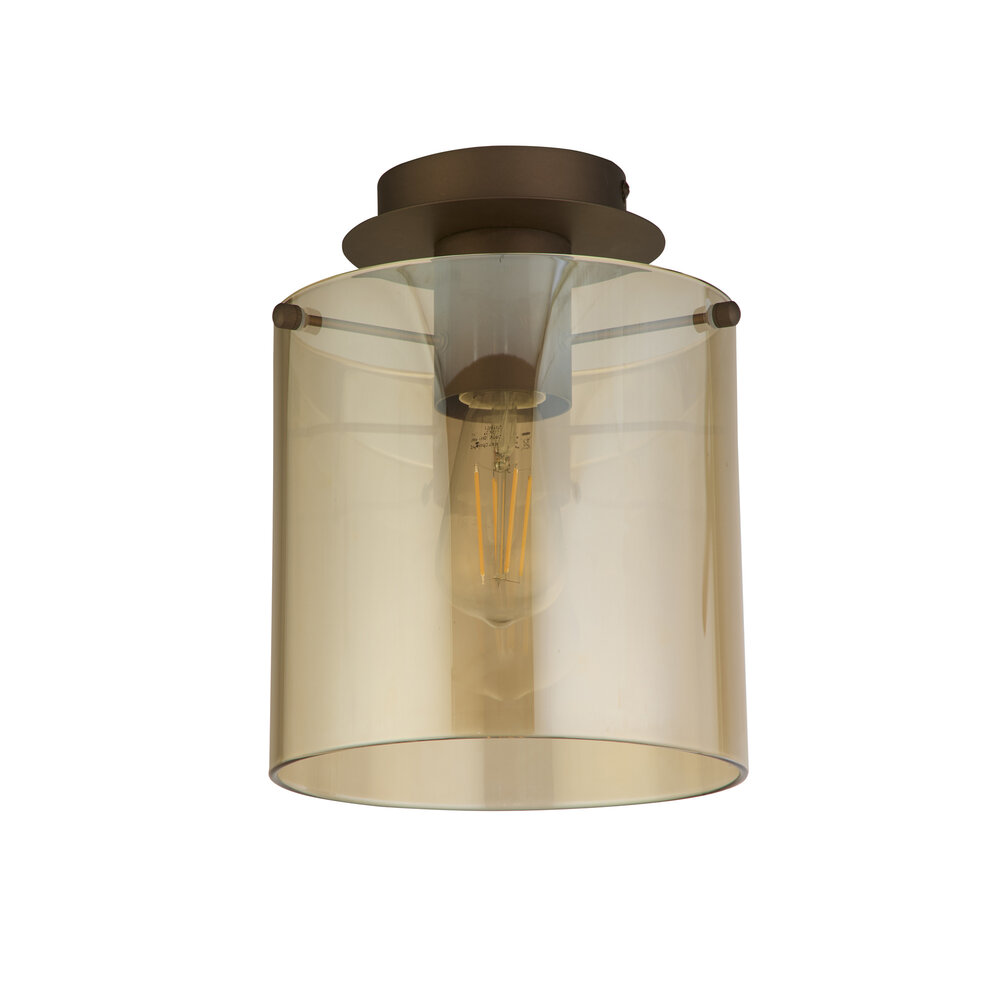 Searchlight Plafondlamp Sweden Ø 22 cm bruin Searchlight Plafondlamp Sweden Ø 22 cm bruin
