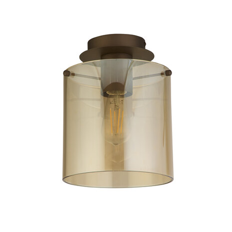 Searchlight Plafondlamp Sweden Ø 22 cm bruin Searchlight Plafondlamp Sweden Ø 22 cm bruin