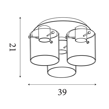 Searchlight Plafondlamp Sweden 3 lichts Ø 39 cm bruin Searchlight Plafondlamp Sweden 3 lichts Ø 39 cm bruin