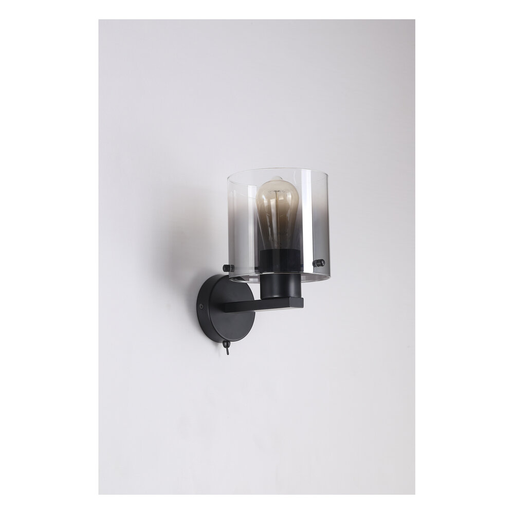 Searchlight Wandlamp Sweden H 24 cm zwart