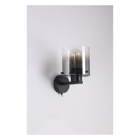 Searchlight Wandlamp Sweden H 24 cm zwart