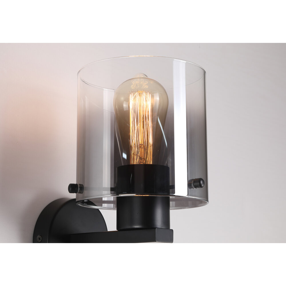 Searchlight Wandlamp Sweden H 24 cm zwart