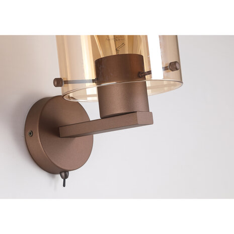 Searchlight Wandlamp Sweden H 24 cm bruin Searchlight Wandlamp Sweden H 24 cm bruin