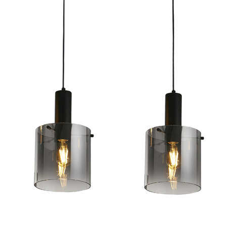 Searchlight Hanglamp Sweden 3 lichts L 101 cm zwart Searchlight Hanglamp Sweden 3 lichts L 101 cm zwart