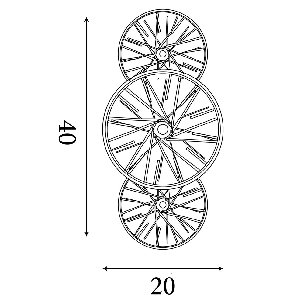 Searchlight Plafondlamp Wagon wheel L 40 cm brons