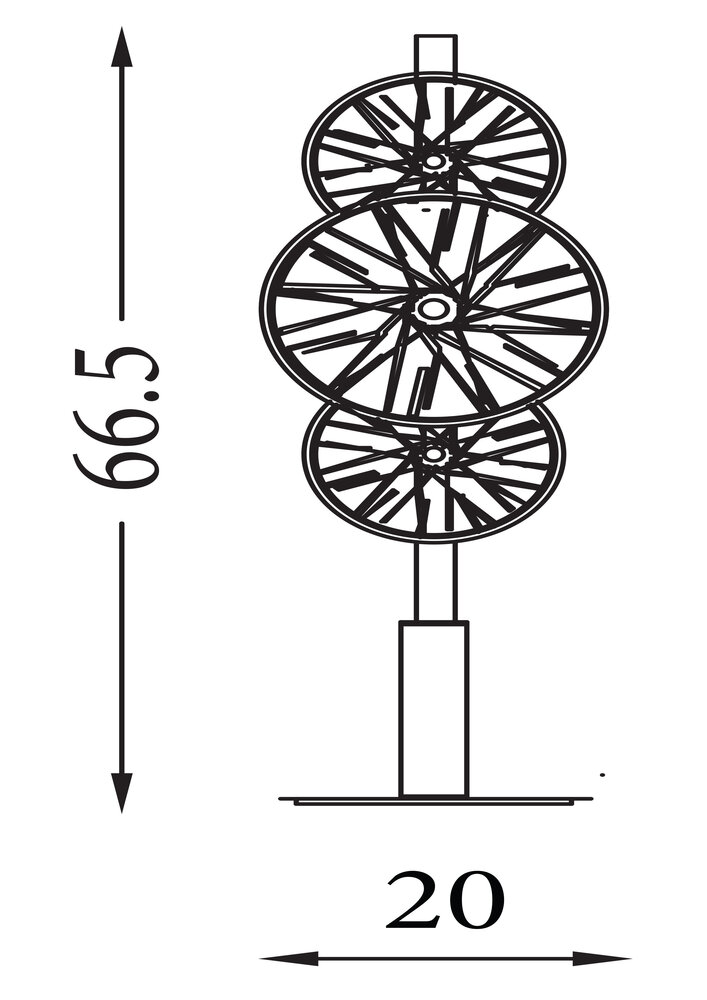 Searchlight Tafellamp Wagon wheel H 66,5 cm brons