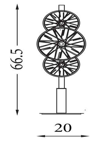 Searchlight Tafellamp Wagon wheel H 66,5 cm brons