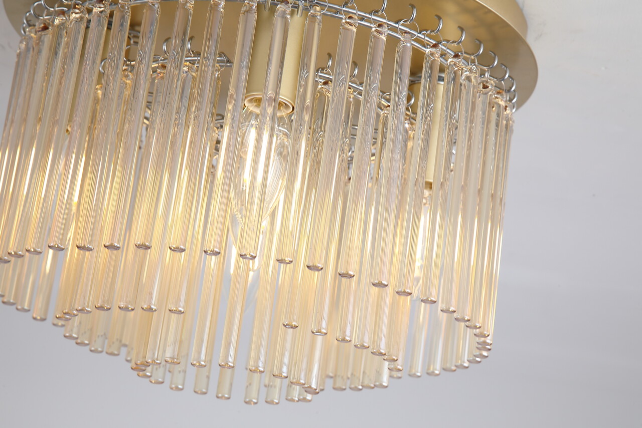 Searchlight Plafondlamp Swizzle 5 lichts Ø 32 cm mat goud