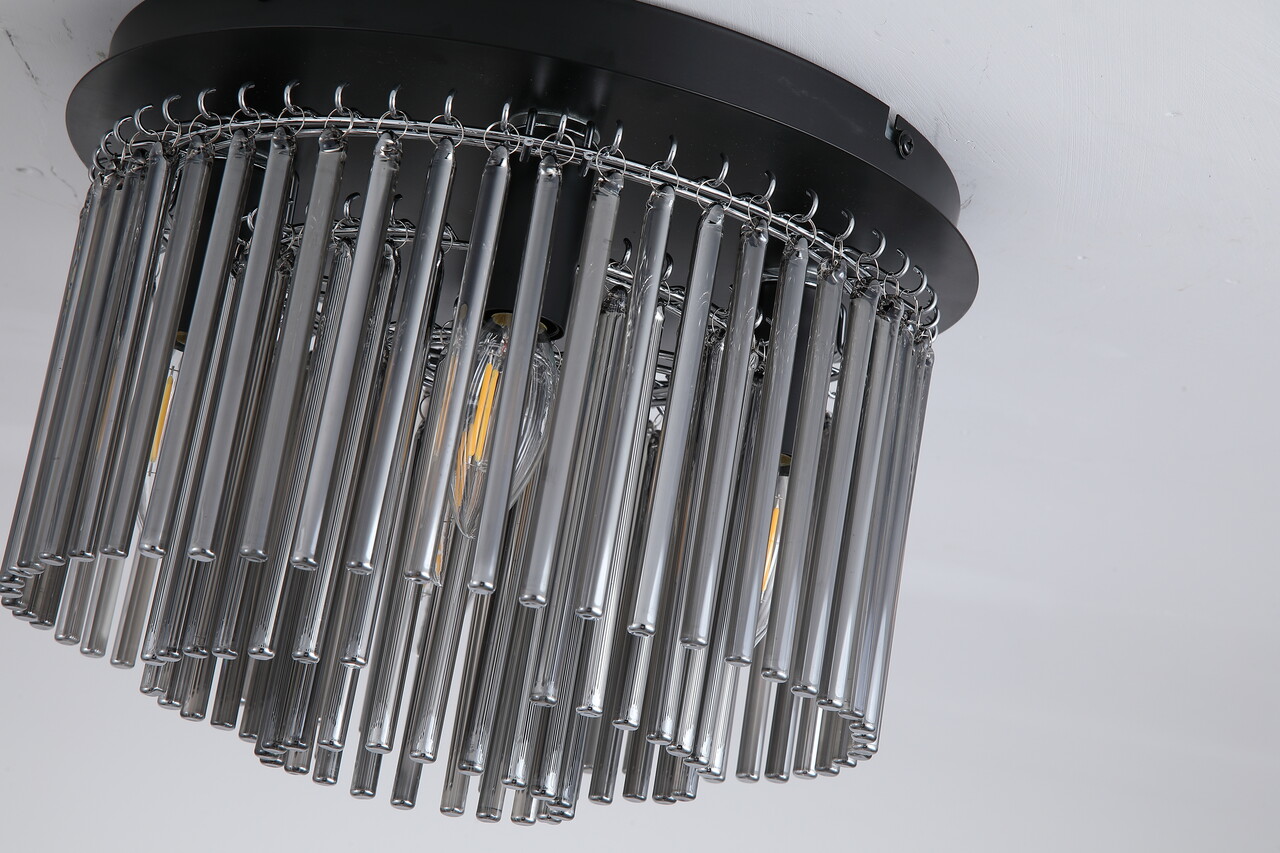 Searchlight Plafondlamp Swizzle 5 lichts Ø 32 cm zwart