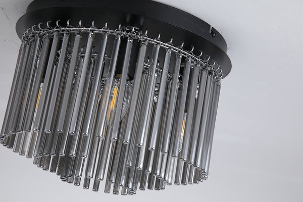 Searchlight Plafondlamp Swizzle 5 lichts Ø 32 cm zwart