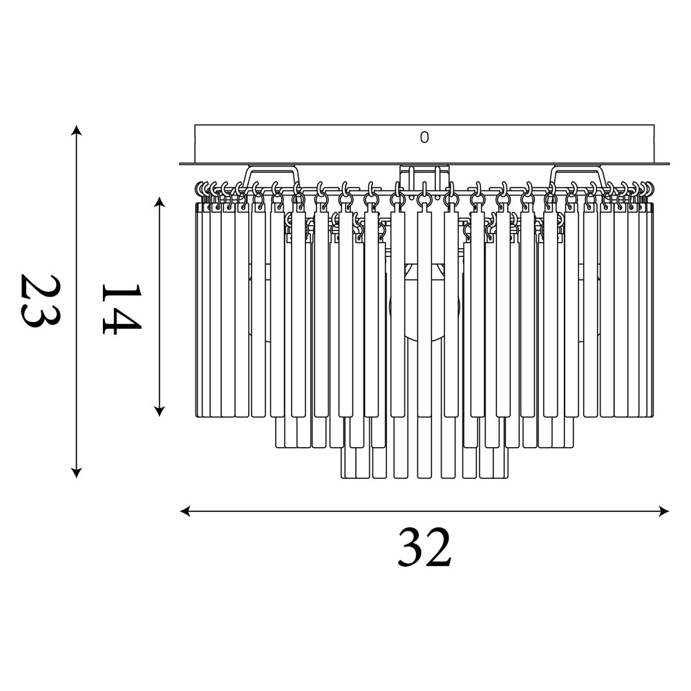 Searchlight Plafondlamp Swizzle 5 lichts Ø 32 cm zwart