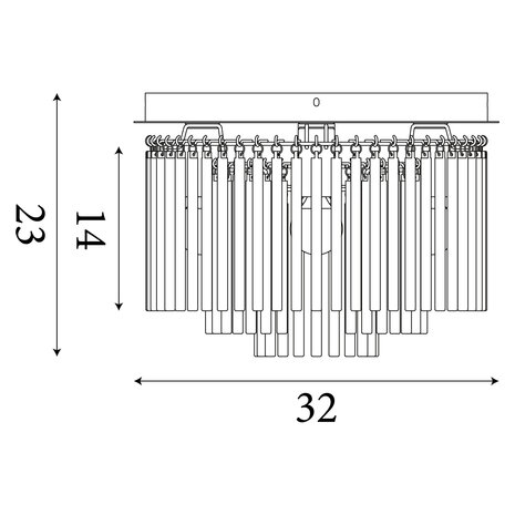 Searchlight Plafondlamp Swizzle 5 lichts Ø 32 cm zwart