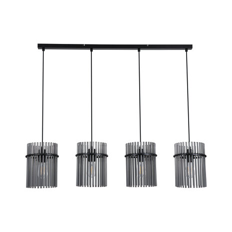 Searchlight Hanglamp Swizzle 111 cm mat zwart met rookglas Searchlight Hanglamp Swizzle 111 cm mat zwart met rookglas