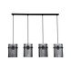 Searchlight Hanglamp Swizzle 111 cm mat zwart met rookglas Searchlight Hanglamp Swizzle 111 cm mat zwart met rookglas