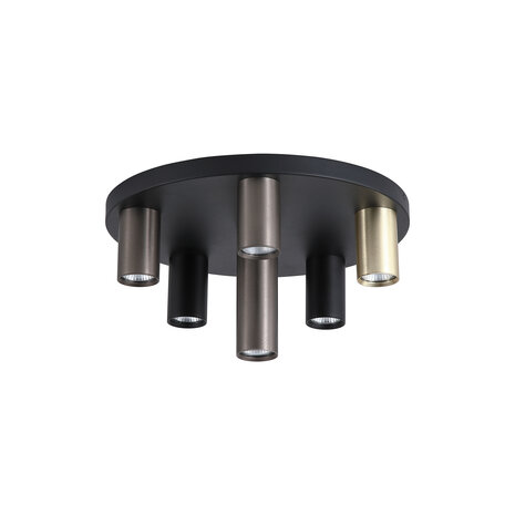 Searchlight Plafondlamp Tubes 6 lichts Ø 40 cm zwart Searchlight Plafondlamp Tubes 6 lichts Ø 40 cm zwart