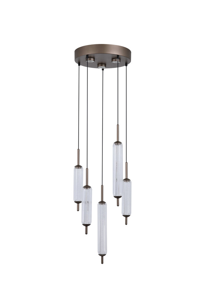 Searchlight LED hanglamp Cattail 8 lichts Ø 37 cm brons goud Searchlight LED hanglamp Cattail 8 lichts Ø 37 cm brons goud