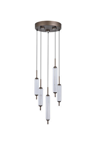 Searchlight LED hanglamp Cattail 8 lichts Ø 37 cm brons goud Searchlight LED hanglamp Cattail 8 lichts Ø 37 cm brons goud
