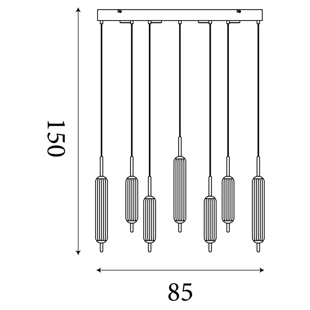 Searchlight Hanglamp Cattail 11 lichts L 85 cm brons goud Searchlight Hanglamp Cattail 11 lichts L 85 cm brons goud