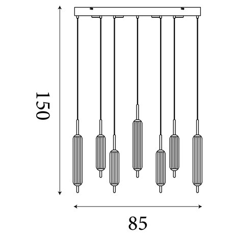 Searchlight Hanglamp Cattail 11 lichts L 85 cm brons goud Searchlight Hanglamp Cattail 11 lichts L 85 cm brons goud