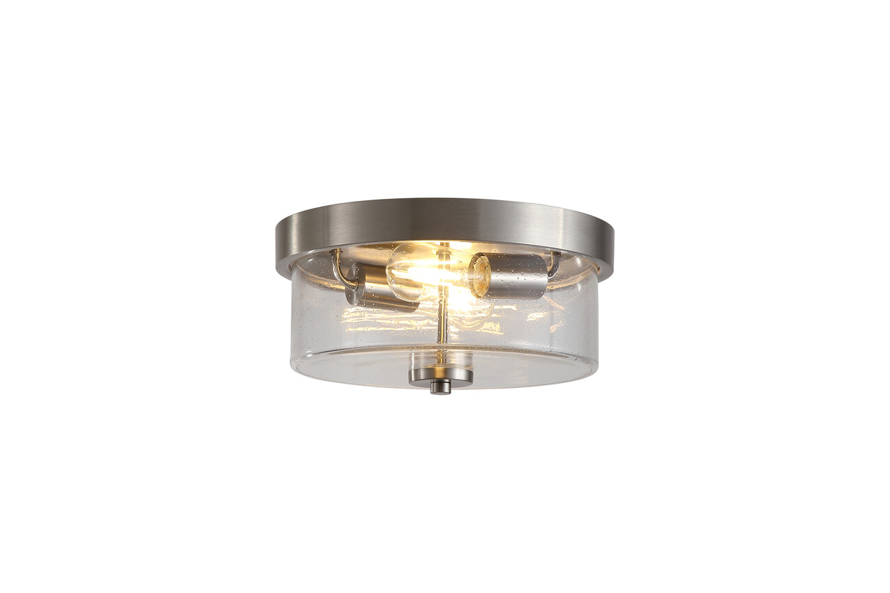Searchlight Plafondlamp Preston Ø 33 cm IP44 mat chroom Searchlight Plafondlamp Preston Ø 33 cm IP44 mat chroom