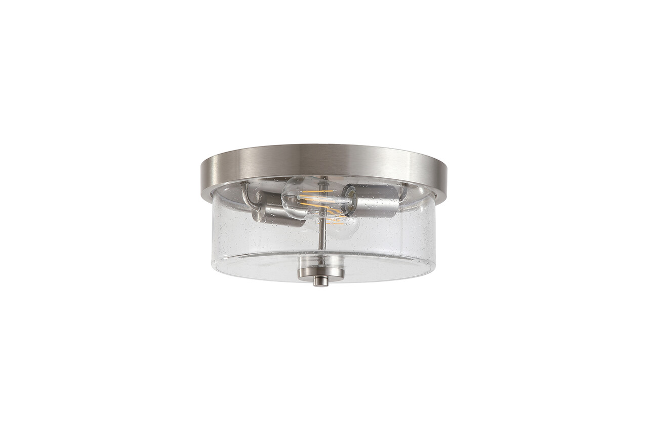 Searchlight Plafondlamp Preston Ø 33 cm IP44 mat chroom Searchlight Plafondlamp Preston Ø 33 cm IP44 mat chroom