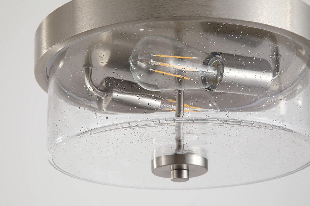 Searchlight Plafondlamp Preston Ø 33 cm IP44 mat chroom Searchlight Plafondlamp Preston Ø 33 cm IP44 mat chroom