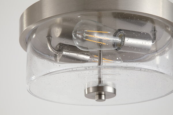 Searchlight Plafondlamp Preston Ø 33 cm IP44 mat chroom Searchlight Plafondlamp Preston Ø 33 cm IP44 mat chroom