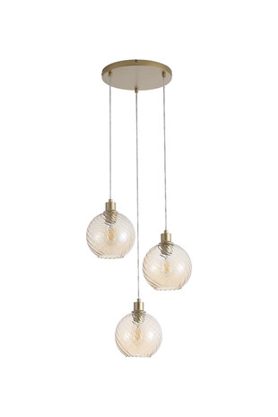 Searchlight Hanglamp Radiance 3 lichts Ø 46 cm mat goud
