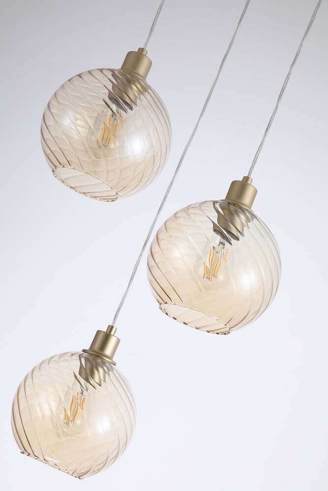 Searchlight Hanglamp Radiance 3 lichts Ø 46 cm mat goud