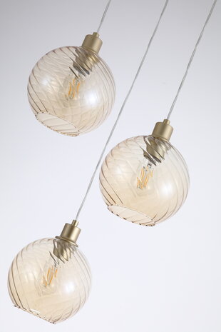 Searchlight Hanglamp Radiance 3 lichts Ø 46 cm mat goud
