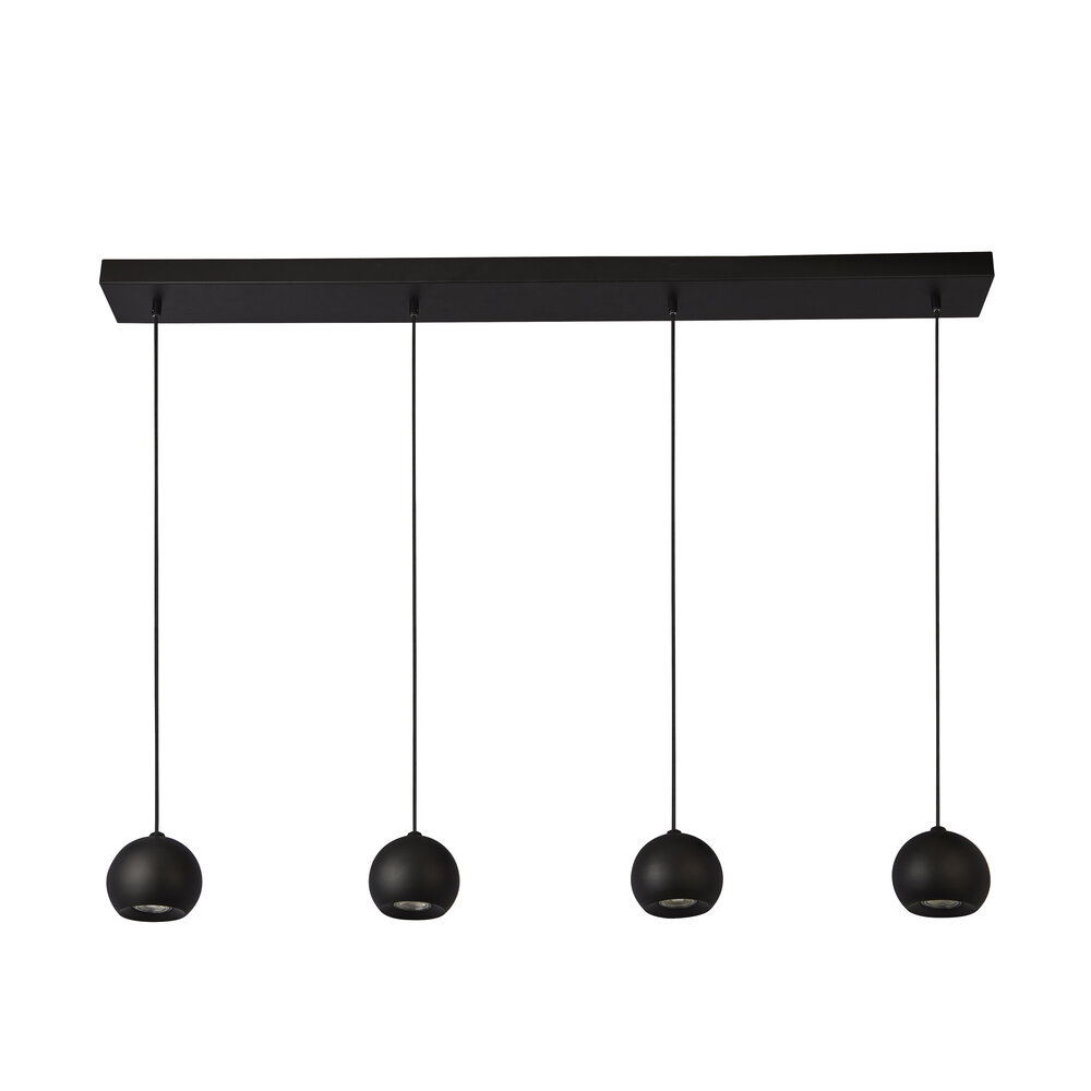 Searchlight Hanglamp Eindhoven 4 lichts L 125 cm zwart Searchlight Hanglamp Eindhoven 4 lichts L 125 cm zwart