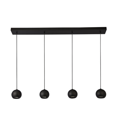 Searchlight Hanglamp Eindhoven 4 lichts L 125 cm zwart Searchlight Hanglamp Eindhoven 4 lichts L 125 cm zwart
