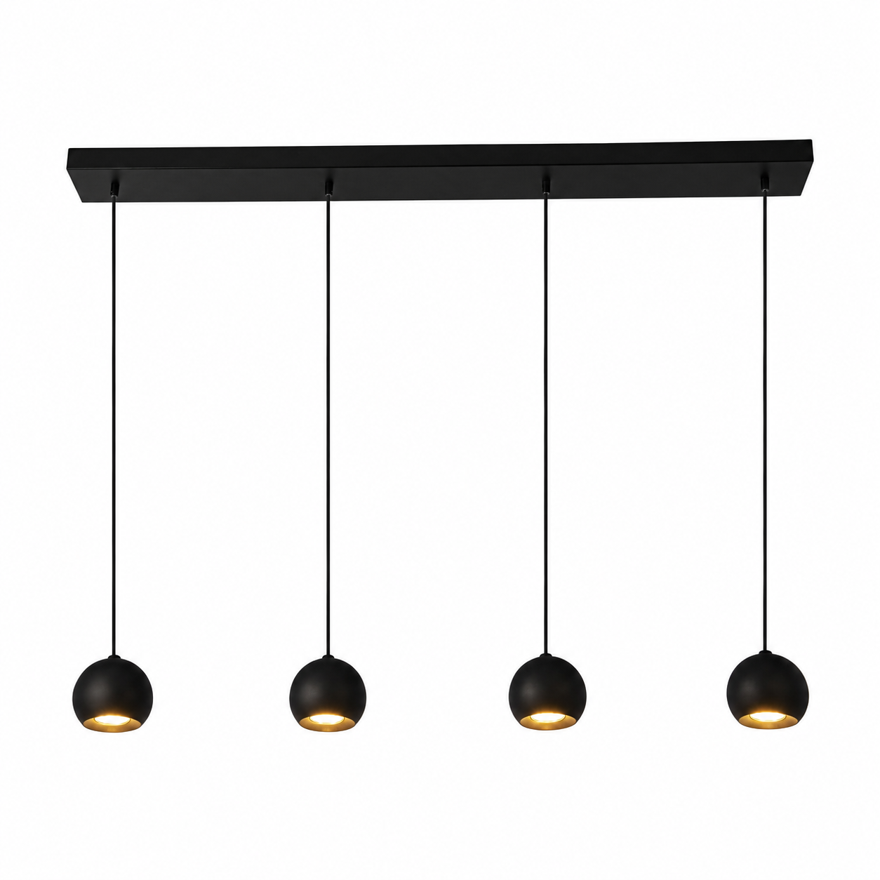 Searchlight Hanglamp Eindhoven 4 lichts L 125 cm zwart