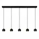 Searchlight Hanglamp Eindhoven 5 lichts L 160 cm zwart Searchlight Hanglamp Eindhoven 5 lichts L 160 cm zwart