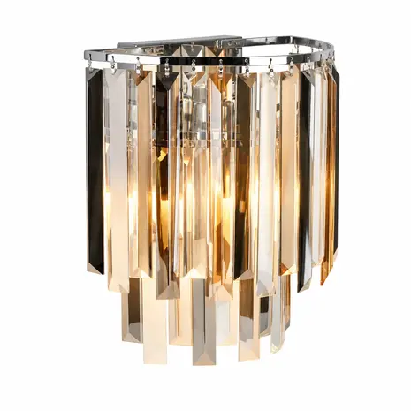 Searchlight Wandlamp Clarissa 2 lichts H 28 cm chroom Searchlight Wandlamp Clarissa 2 lichts H 28 cm chroom