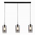 Hanglamp Ventotto 3 lichts -2e kans- L 100 cm rook glas zwart Hanglamp Ventotto 3 lichts -2e kans- L 100 cm rook glas zwart
