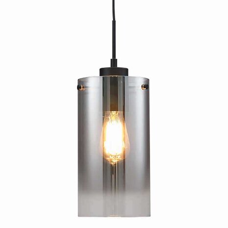Freelight Hanglamp Ventotto 3 lichts -2e kans- L 100 cm rook glas zwart Freelight Hanglamp Ventotto 3 lichts -2e kans- L 100 cm rook glas zwart